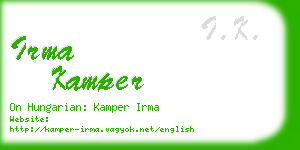 irma kamper business card